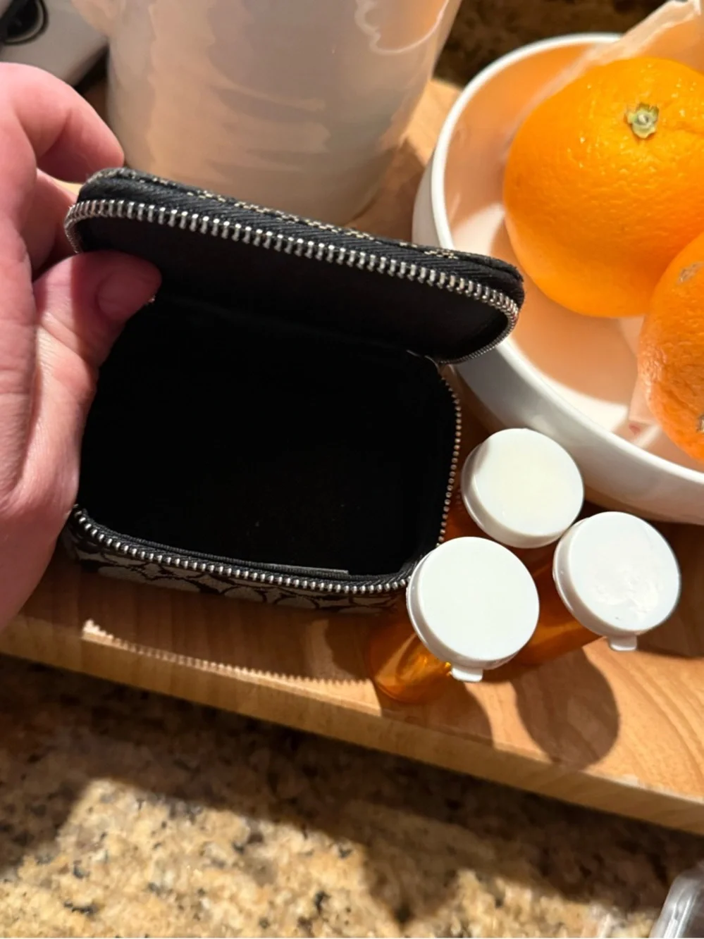 Coach khaki and brown signature C triple bottle pill case. - Picture 4 of 7